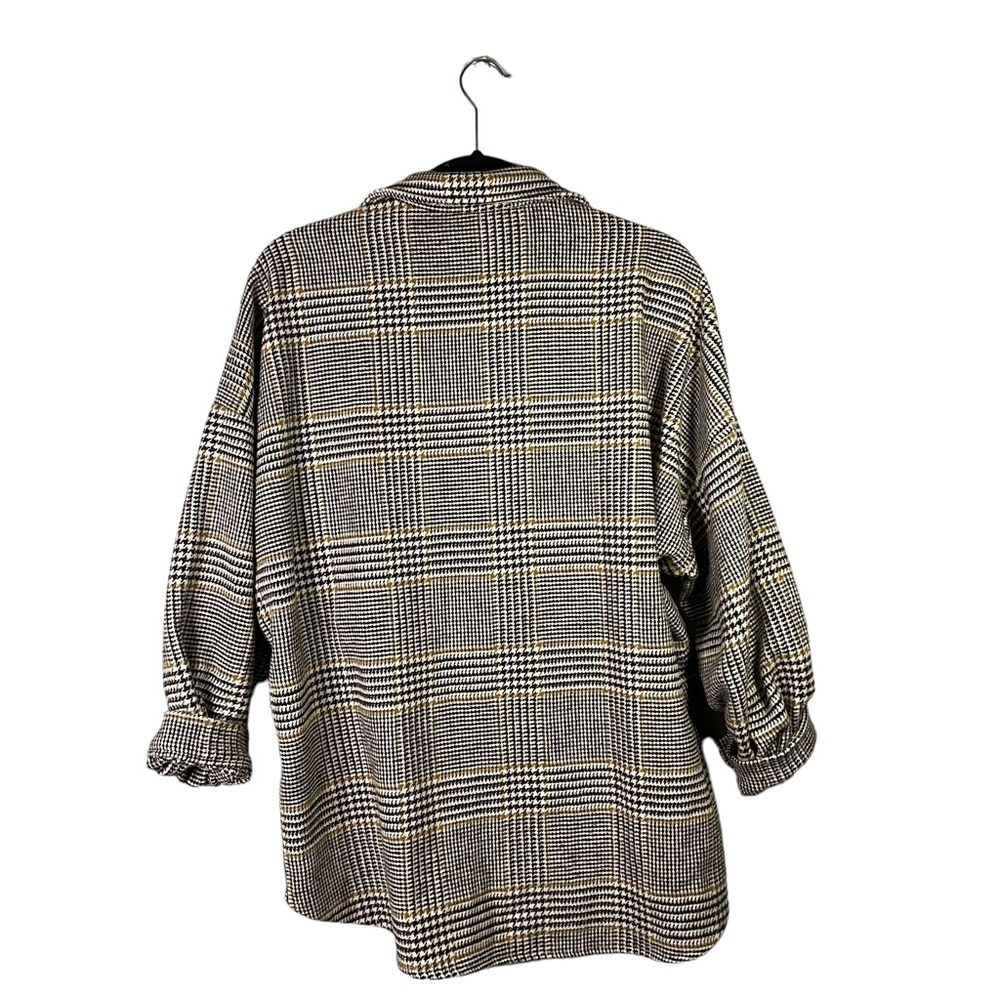 SHEIN Heavyweight Casual Preppy Plaid Button Down Flannel Shirt Top One Size - Picture 3 of 10